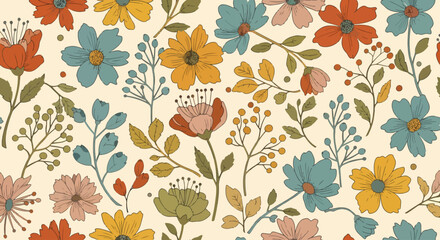 flowers textile floral art modern flowers detailed bunch new textile design