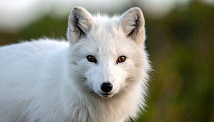 Naklejka premium 柔らかな陽光に包まれた美しい白狐3