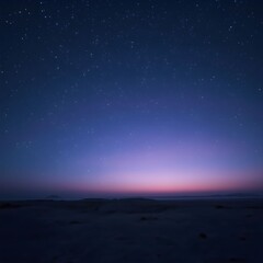 Starry Night Sky over Horizon at Twilight