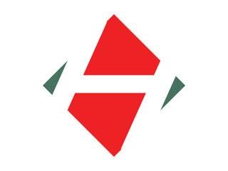 Minimalist Initial Letter H, Modern Negative Space Icon Design