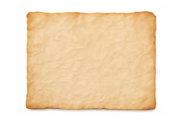 Vintage parchment paper texture with aged, distressed, and rustic burnt edges, blank antique background on transparency