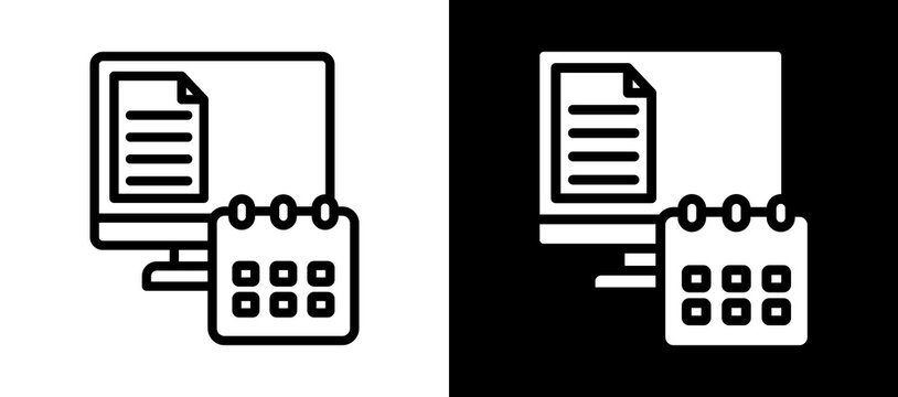 Digital Schedule whiteblack icon