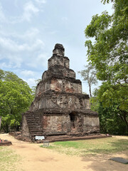 Satmahal Prasada in The Ancient City of Polonnaruwa it is a 12th century step pyramid. It is made of brick and a layer of plaster
