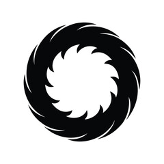 Circular wave silhouette logo with abstract ocean swirl shape for creative branding Vector illustration