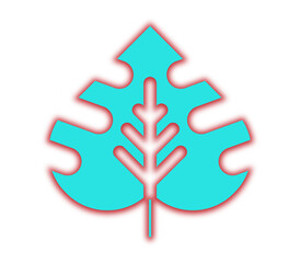 Modern Tropical Leaf Icon – Colorful Minimal Nature Shape for Design Projects