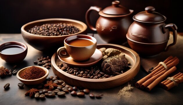 aromatic coffee and tea selection a delightful blend of flavors