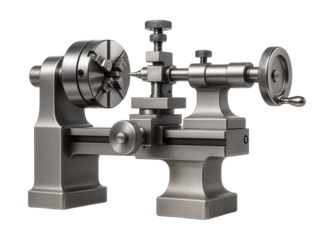 Precision lathe for watchmaking, featuring fine adjustment for horology tasks.