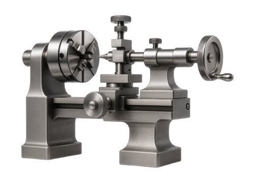 Precision lathe for watchmaking, featuring fine adjustment for horology tasks.