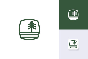 pine tree logo design illustration vector template