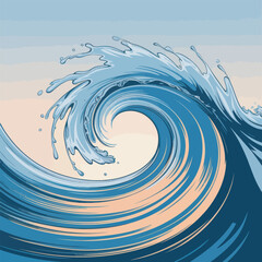 Dynamic Ocean Wave Swirling with Spray and Foam water