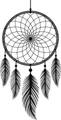 Detailed Dreamcatcher with Feathers and Beads intricate