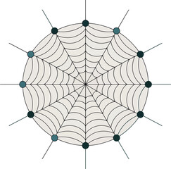 Stylized Spider Web with Decorative Dots arachnid insect