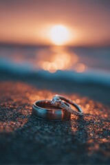 Diamond Engagement and Wedding Bands on Sunset Beach