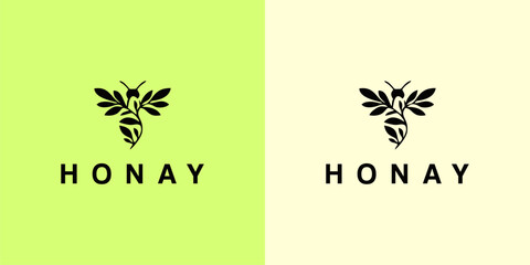 Organic Bee Leaf Logo for Natural Honey Brand