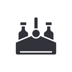 Bottle Carrier Silhouette Graphic Icon For Beverages