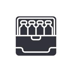 Vials In A Container Icon Simple Graphic Design Element