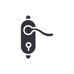 Elegant Door Handle Flat Design Minimalist Style Graphic