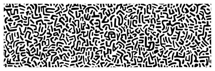 Abstract geometric seamless pattern Hand drawn doodle background with chaotic maze lines Vector monochrome texture