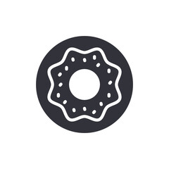 Glazed Doughnut Topping Sweet Sprinkles Isolated Round