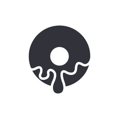 Delicious Donut Glaze Dripping Minimalistic Graphic Icon