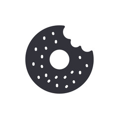 Bitten Donut Icon With Sprinkles Vector Illustration