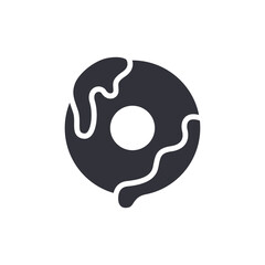 Doughnut Sweet Food Icon Illustration Symbol Design
