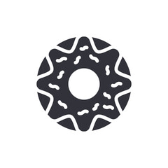 Donut Vector, Simple Ring Pastry With Sprinkles, Doughnut