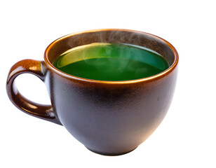 Ceramic Mug Filled with Green Tea Isolated