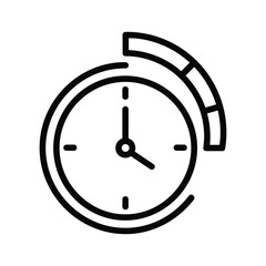 Time management and deadline icon illustration for productivity, speed, efficiency, and accurate measurement of progress