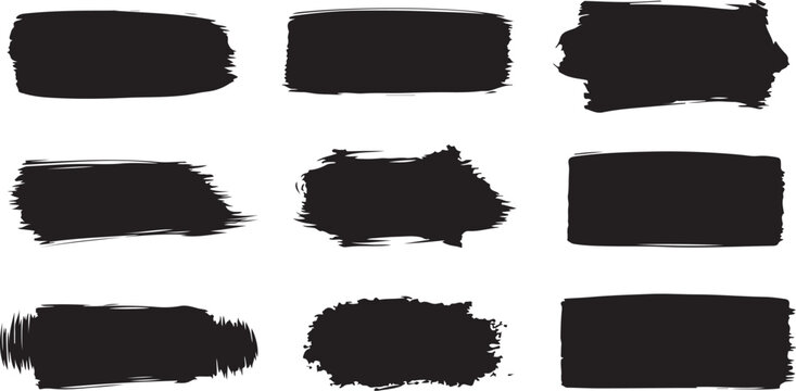 rush stroke set of calligraphy ink paint lines, sketchy brush strokes vector eps