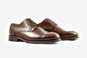 Classic leather shoes in a white background. 