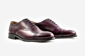 Classic leather shoes in a white background. 