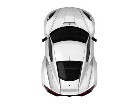 Top-Down Supercar Mockup for Design Presentation Isolated on Whiteh