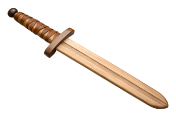 Wooden Toy Sword on White Background