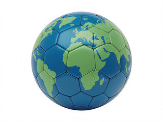 Vibrant soccer ball showcases a detailed world map design, symbolizing global unity and sport excitement for international events and campaigns.