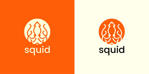 Minimalist Squid Logo Design Wordmark