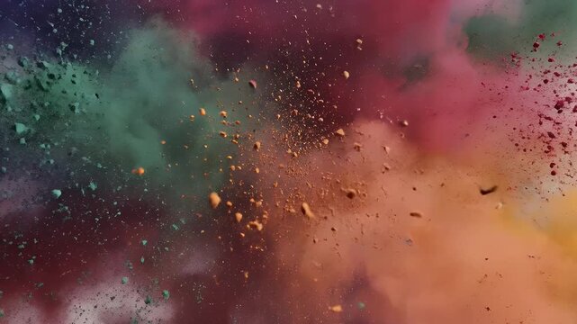Exploding Rainbow Hues Cloud on Clean White Canvas Background Forming Colorful Swirls and Particles in Motion Colorful Splash for Backdrop Adobe Stock Photo