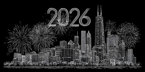 Merry Christmas and Happy New Year 2026 ,Card or banner to wish a happy new year 2026