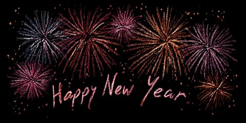 Merry Christmas and Happy New Year 2026 with fire ,Card or banner to wish a happy new year