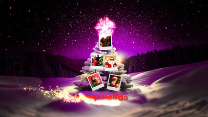 Christmas Tree Greeting Slideshow &ndash; Festive Wide Animation