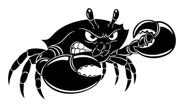 angry crab mascot logo vector illustration
