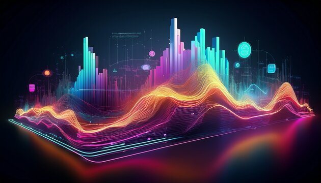 abstract data visualization neon infographics