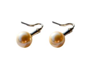 Elegant Pearl Earring Pair Isolated for Jewelry Design, Fashion Accessories, and Luxury Styling