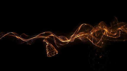 Golden Resonance: Ethereal Bell Swinging on a Ribbon of Light