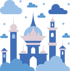 Enchanted dawn meadow pattern with glowing stems