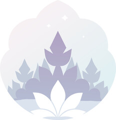 Obraz premium Fantasy crystal forest pattern with transparent trees