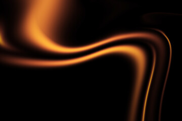 Abstract flowing orange light waves on dark background