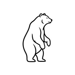 Obraz premium A minimalist black line drawing of a bear isolated on transparent background