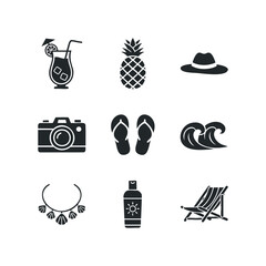 Fototapeta premium Summer Vacation Icons Set