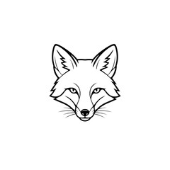 Obraz premium A minimalist black line drawing of a fox isolated on transparent background